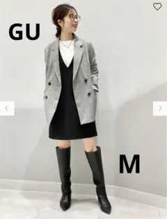 gu ダブルブレストジャケット(チェック)Z アウター