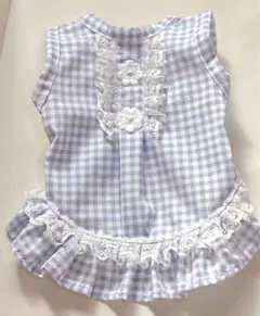 犬服 ハンドメイド ギンガムチェック(青)② - メルカリ