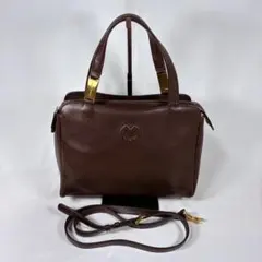 美品✨mila schon ミラショーン 2way ショルダーバッグ ブラウン