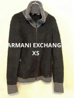 ARMANI EXCHANGE AX ジップアップ ニット ハイネック ブラック