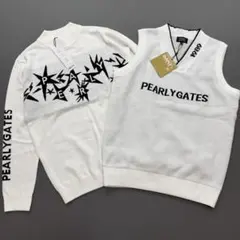 新品未使用✨パーリーゲイツ ツインニット 裏地付きベスト 白 M