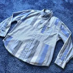 ギャップ　GAP シャツ　ブルー　ストライプ　BIG シャツ　オーバー