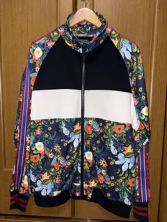 名作 レア ZARA ザラ フローラル 花柄 総柄 トラックジャケット XL