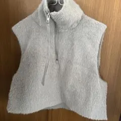 ZARA グレー ハイネックニットベスト XS