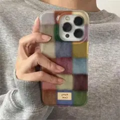 タイル柄 iPhone15ケース