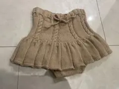 babytoly ベージュ ニット フリルスカート1-3y