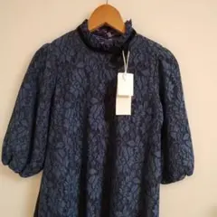 BELLEMAISON　フォーマルワンピース　ワンピース　ネイビー　七分袖　新品