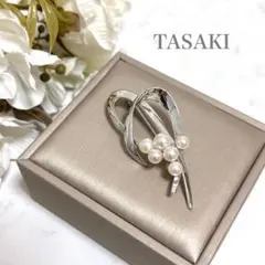 美品✨TASAKI タサキ 本真珠 パール 6珠ブローチ 約5.2-6.4mm珠