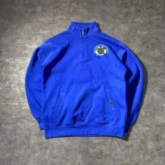 ZAS8 ハーフジップスウェット　海亀ワッペン　ブルー　古着