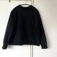 ハンドメイド 墨黒 トレーナー コットン100%