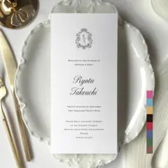 ˗ˋ NEW 選べるフォント＆カラー 席札メニュー表｜ 結婚式 席札 メニュー