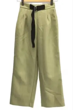 ジーナシス JEANASIS ツイルハイウエストベルトパンツ