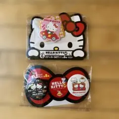 Hello kitty ステッカーと缶バッジ