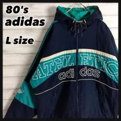 90's アディダス　刺繍　中綿　オーバーサイズ　ジャケット　キルティング　ロゴ