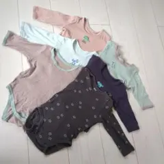 長袖シャツ肌着　ロンパースタイプ　6枚セット