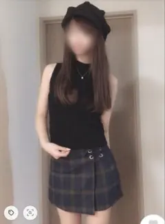 チェック柄 レースアップ ミニ　スカパン
