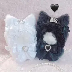 b.216 ぬい服 12cm ちびぐるみ 着ぐるみ メイド 白黒 ねこセット