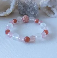 【142】天然石　パワーストーン　ブレスレット　インカローズ　ローズクォーツ