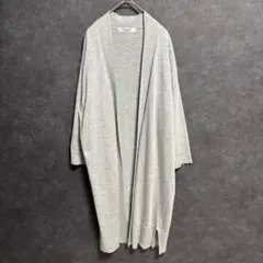 【こなれ感】エムズエキサイト ロング カーディガン M グレー 薄手 春服