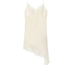 新品❗️ ZARA風 レースアシンメトリーキャミワンピース　アイボリー　Mサイズ