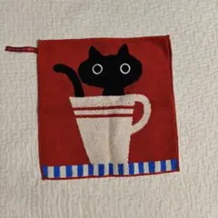 Atsuko Matano タオルハンカチ 黒猫 カップ