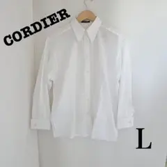 CORDIER 長袖　白　ブラウス　シャツ　ホワイト　Ｌ