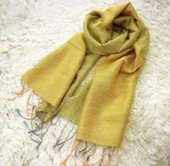 ジムトンプソン 大判ストール 春色 織柄 チェック調 タグ付未使用