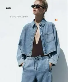 ✴︎極美品✴︎ZARA クロップドデニムシャツ M デニムジャケット