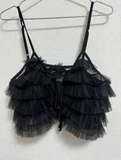 しまむら　フリル　ブラック　ビスチェ M helm