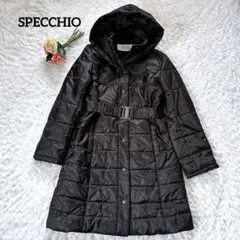 新品タグ付 スペッチオ 中綿 ベルテッドロングコート ブラック 40L