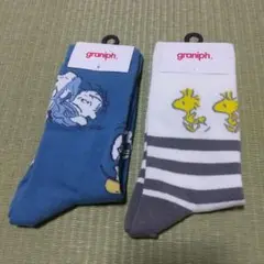 【新品・未使用】graniph グラニフ ミドルソックス Ｓサイズ × ２足