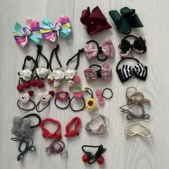 キッズ　ヘアアクセサリー　ヘアゴム　ヘアピン　まとめ売り28点
