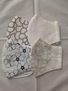 ハンドメイドマスク　レースマスク　４枚セット