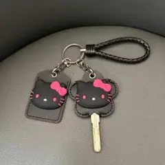 Sanrio　ハローキティレザー＆シリコン製キーカバーとキーホルダー３点セットＡ