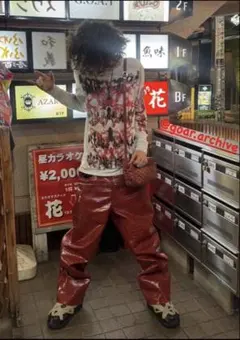 GOAR.ARCHIVE クロコレザー 赤ZIPPER PANTS CROC M - メルカリ