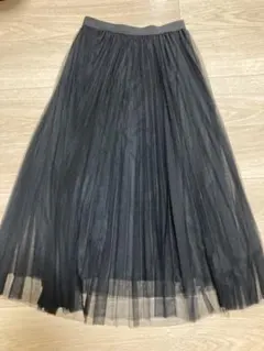 チュールスカート　プリーツスカート　ブラック