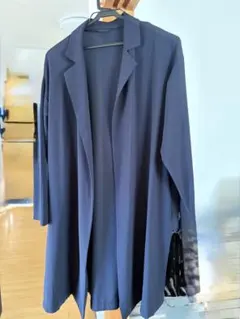 大きいサイズネイビー ロングカーディガン