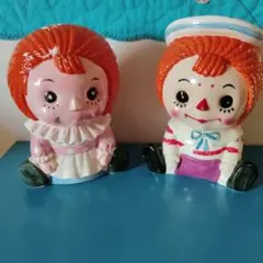 Raggedy Ann & Andy 陶器製 フィギュア 2体セットのサムネイル