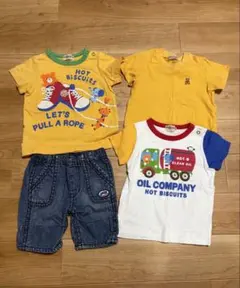 ミキハウス 80cm Tシャツ パンツ4点セット ホットビスケッツ