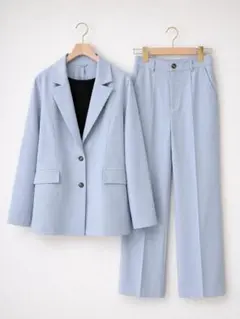 【大きめM】ライトブルー セットアップ パンツ＋Tシャツ【セット】