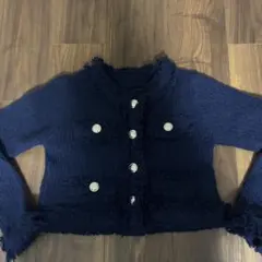 grlフリンジショート丈ニットカーディガン dr482