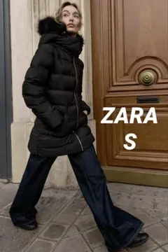 ZARA 撥水ウィンドブレーカーフード付きダウンジャケット S