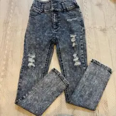 ANAPGIRL ダメージデニムロングパンツ　XS