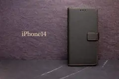 【特典付】　iPhone 14 手帳型ケース ブラック