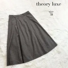 【セオリーリュクス】ウール☆千鳥格子☆フレアスカート☆上品 ☆Aライン☆38のサムネイル