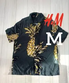 H&M パイナップル柄 開襟シャツ　メンズ　アロハシャツ　半袖　アロハのサムネイル