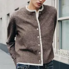 ZARA コンビネーションニットカーディガン M
