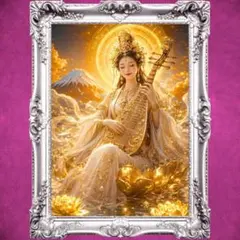 金龍月華女神 開運絵画 アート 額縁なし 風水 スピリチュアル 御守り