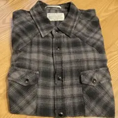 チェック柄長袖シャツ Mサイズ グレー系