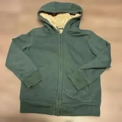 ユニクロ グリーン フリース裏地 フード付きパーカー 130cm